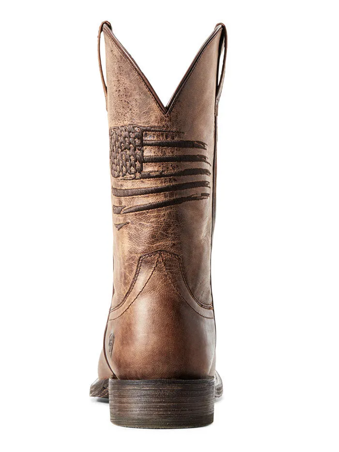 Ariat 10029699 Mens Circuit Patriot Embroidery Flag Western Boot Tan