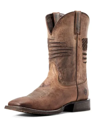 Ariat 10029699 Mens Circuit Patriot Embroidery Flag Western Boot Tan