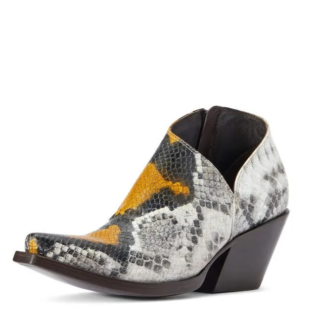 Ariat Women's Jolene Western Bootie- Yellow Snake