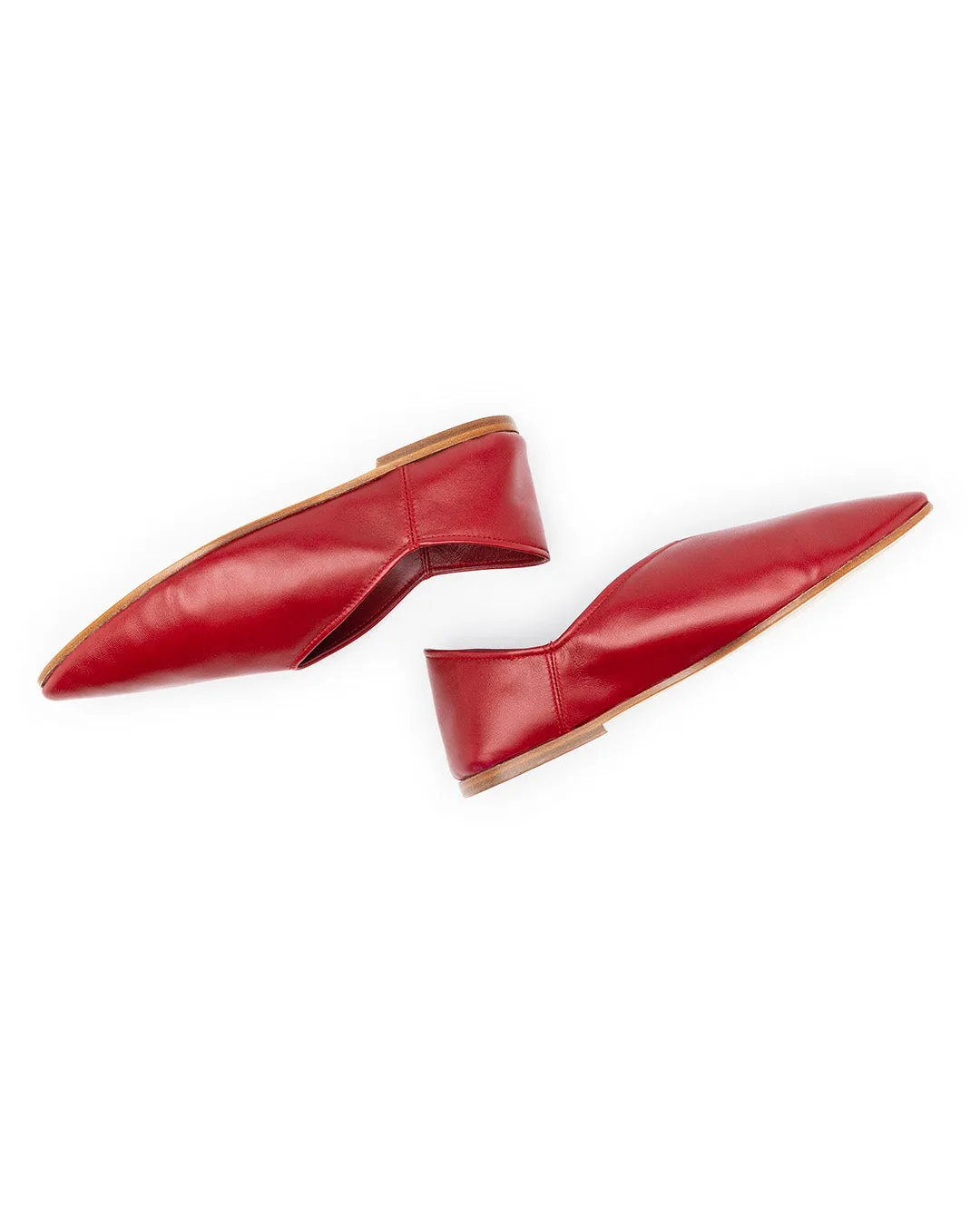 Babù Milano Leather Flats - Red