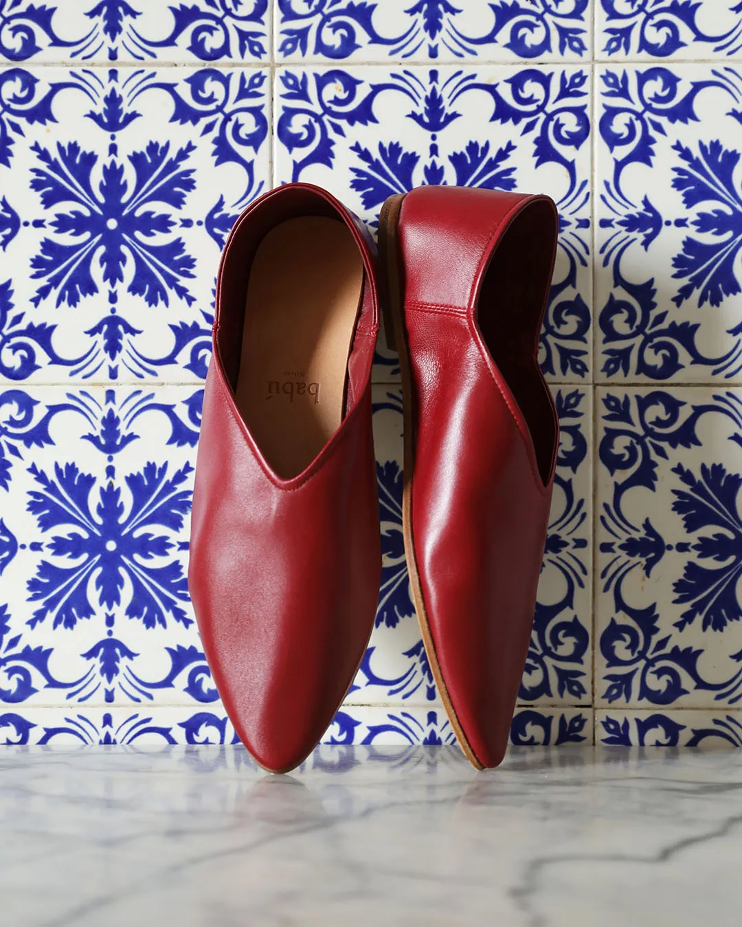 Babù Milano Leather Flats - Red