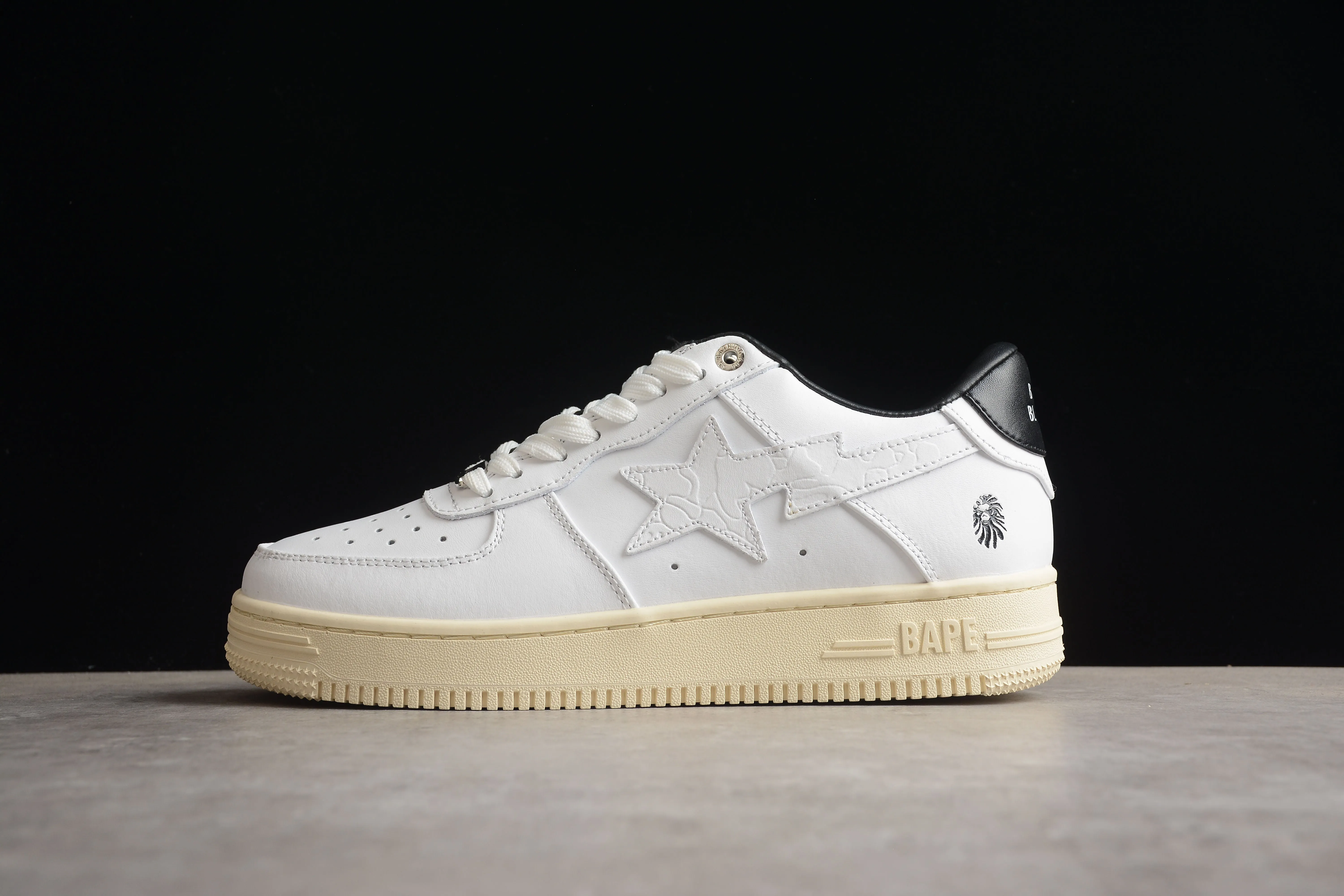 BAPE STA Low-Top Sneakers in White and Black