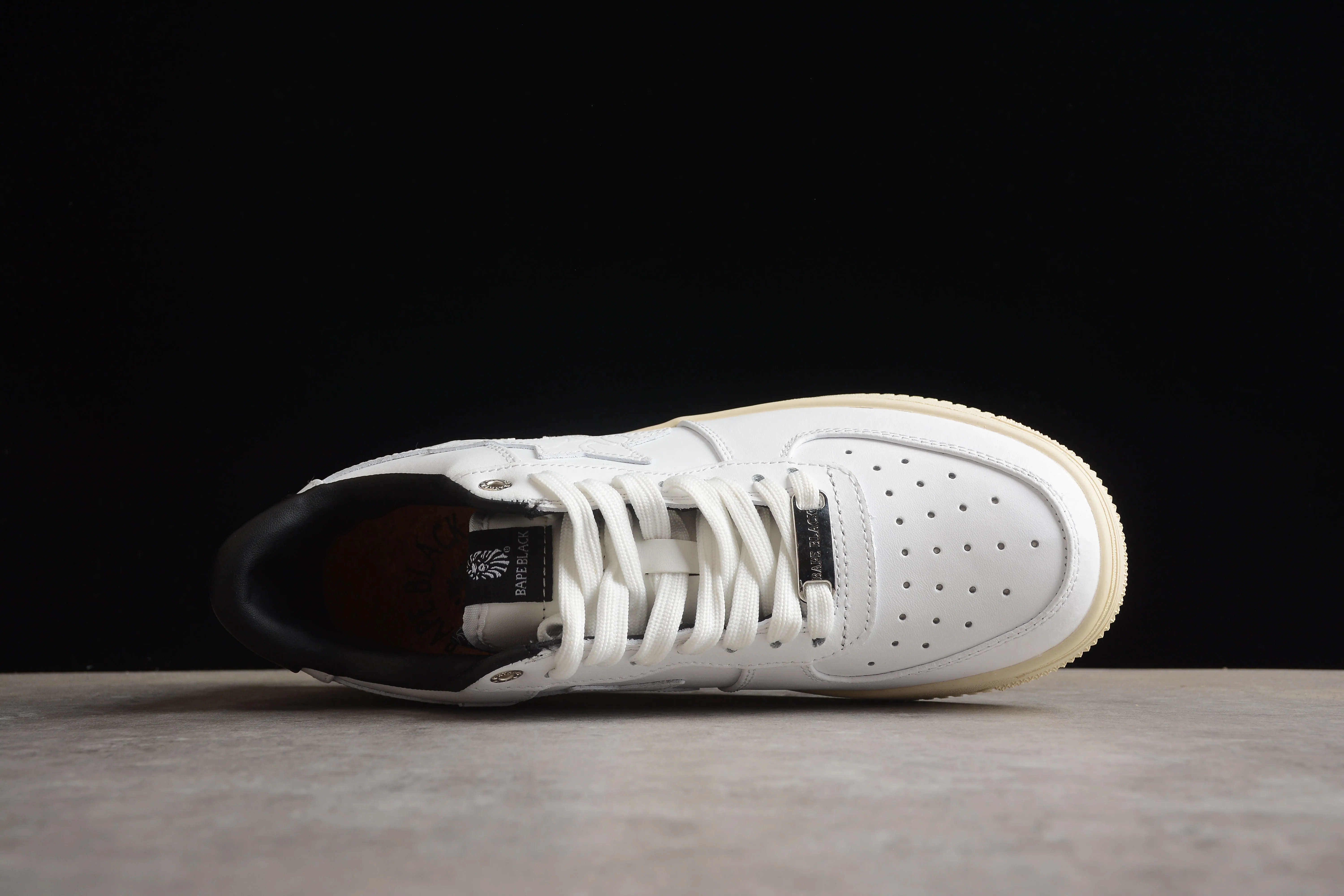 BAPE STA Low-Top Sneakers in White and Black