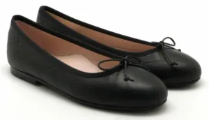 Beberlis Black Pattern Leather Classic Flats