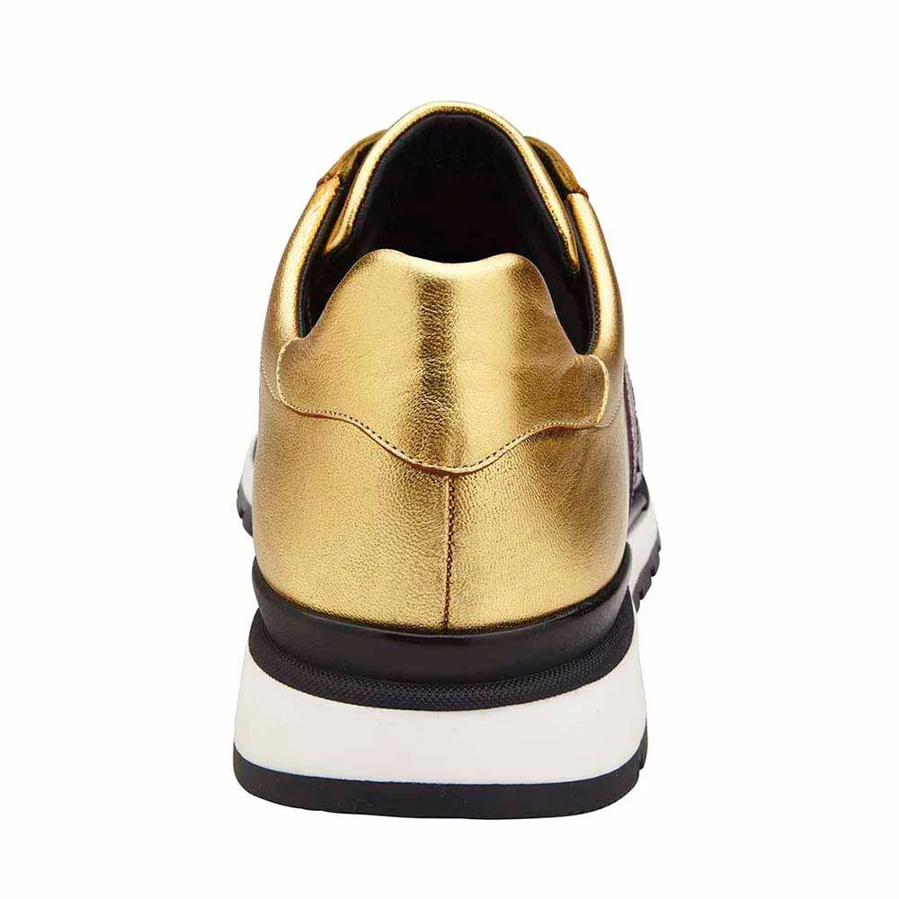 Belvedere Blake Men's Purple & Gold Fusion Exotic Ostrich/Calf-Skin Leather Sneakers