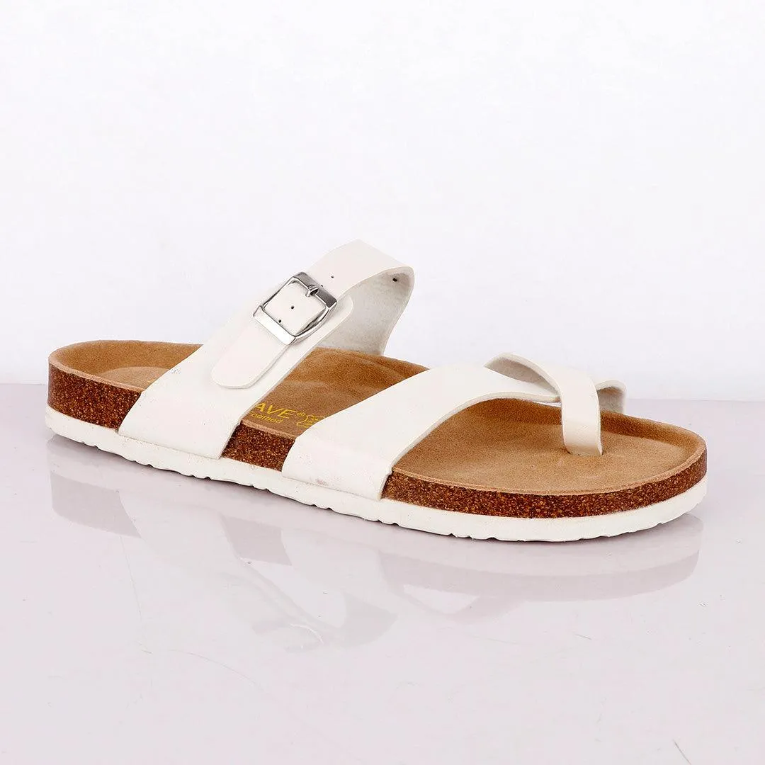 Big Brave "Birkenstock" Mayari Mocha Slippers - White