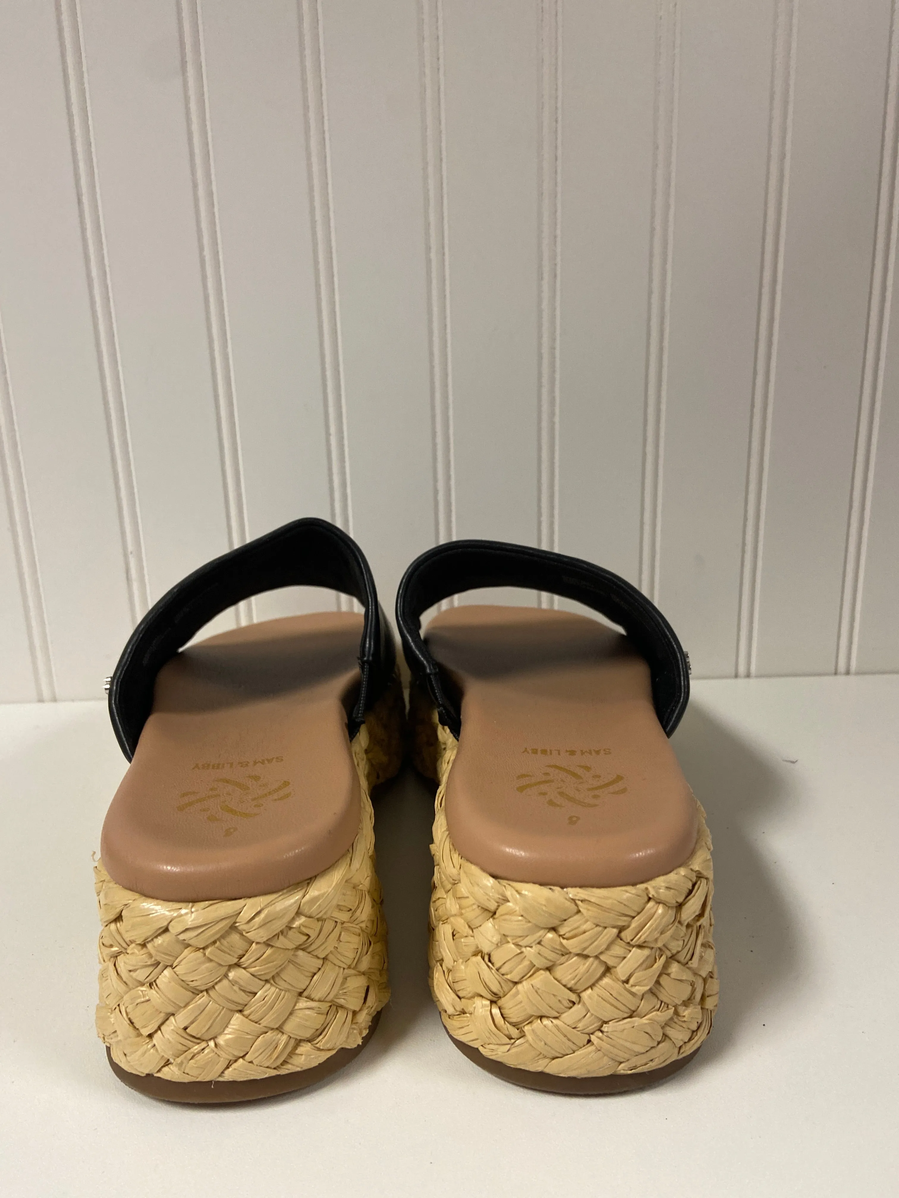 Black Sandals Flats Sam And Libby, Size 8