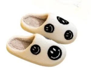 Black Smiley Face Slippers