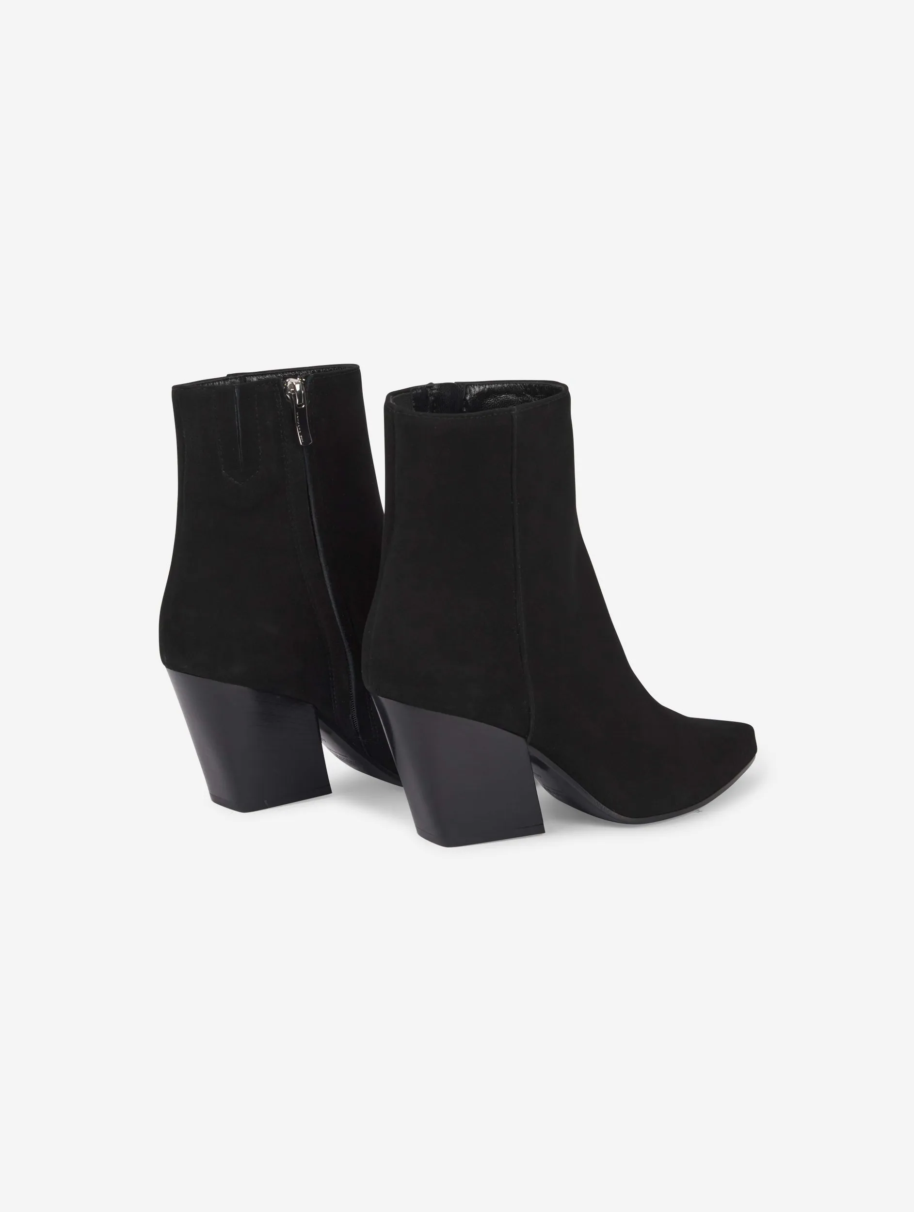 black suede zipped boots