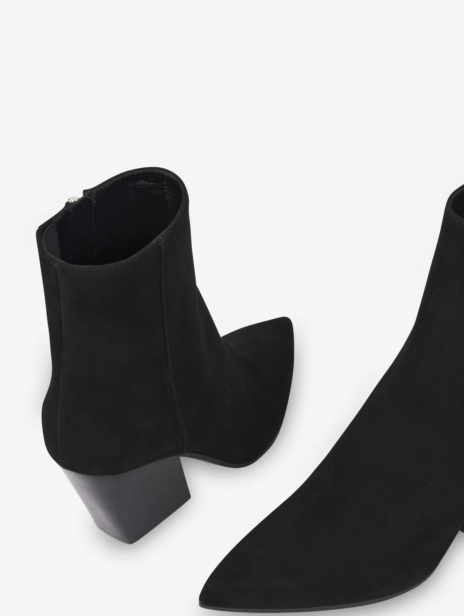 black suede zipped boots