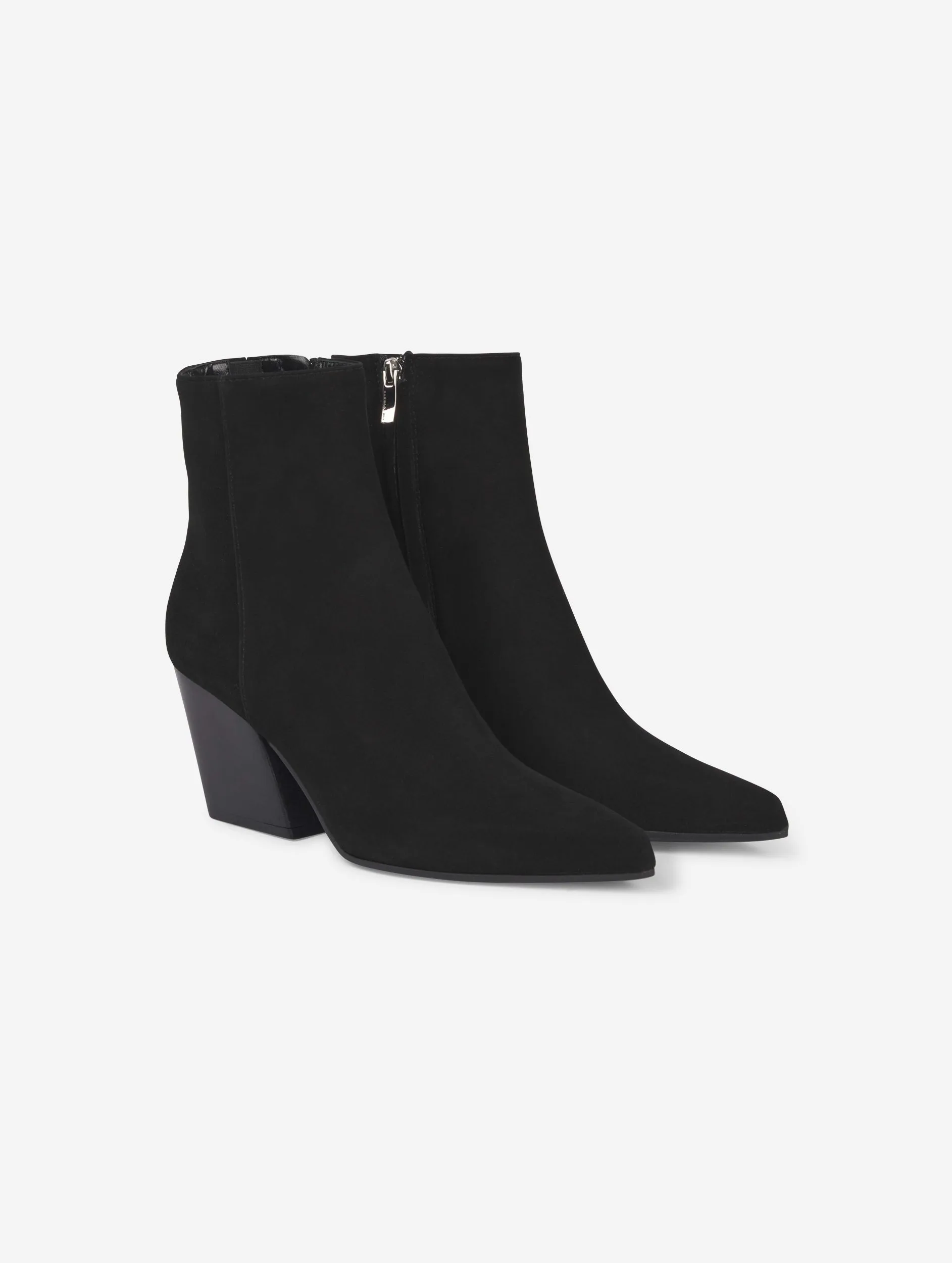 black suede zipped boots