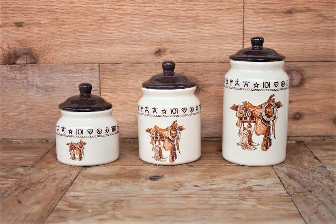 Boots & Brands 3-PC Ceramic Coffee Canisters