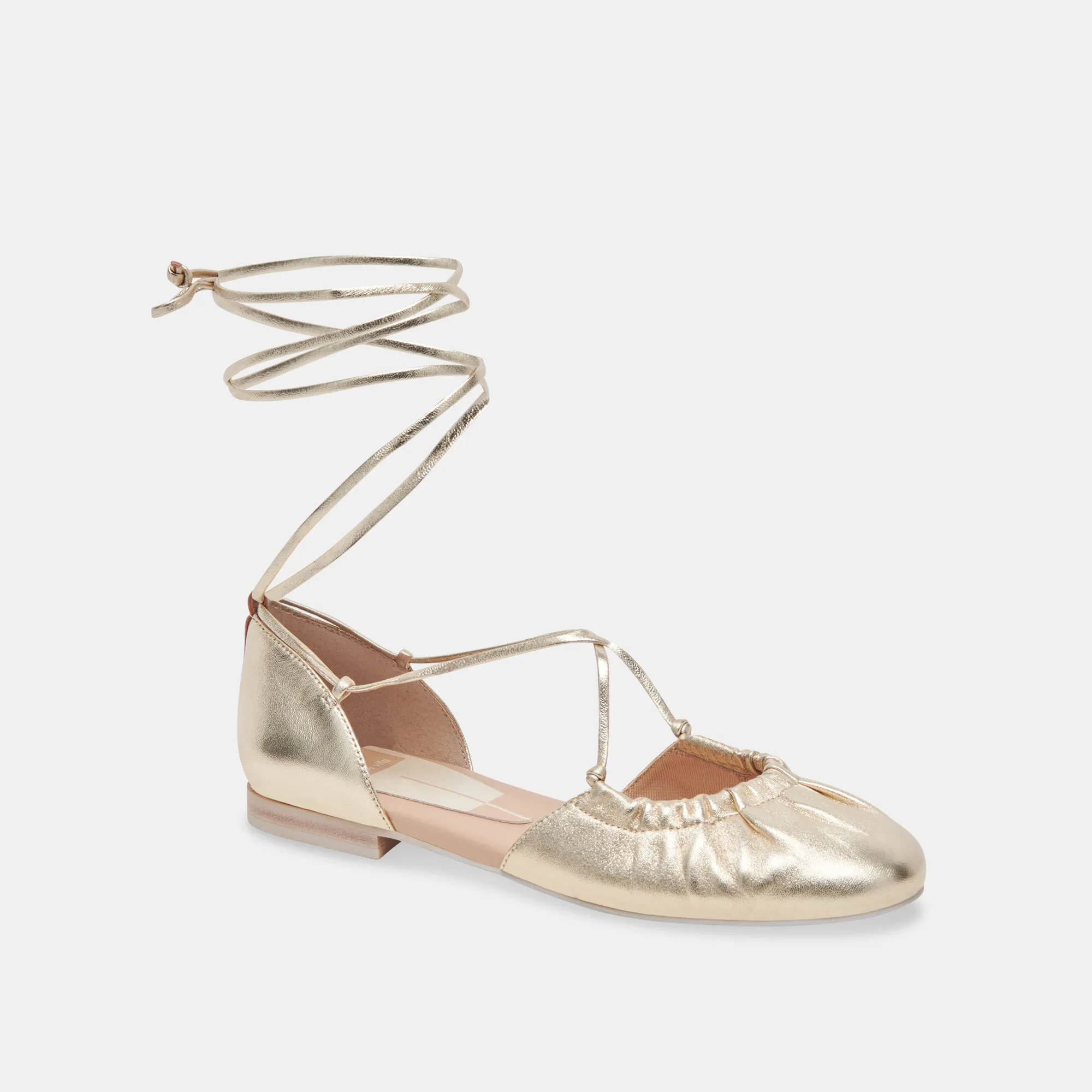 CANCUN BALLET FLATS LIGHT GOLD METALLIC LEATHER