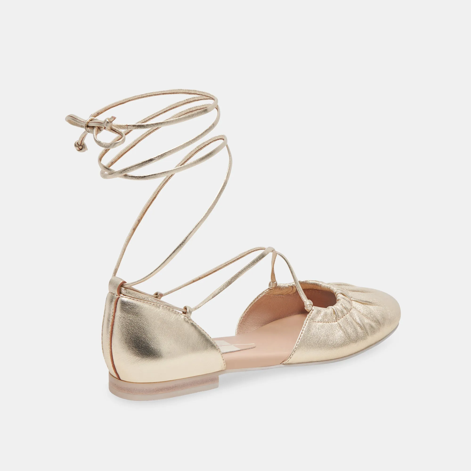 CANCUN BALLET FLATS LIGHT GOLD METALLIC LEATHER