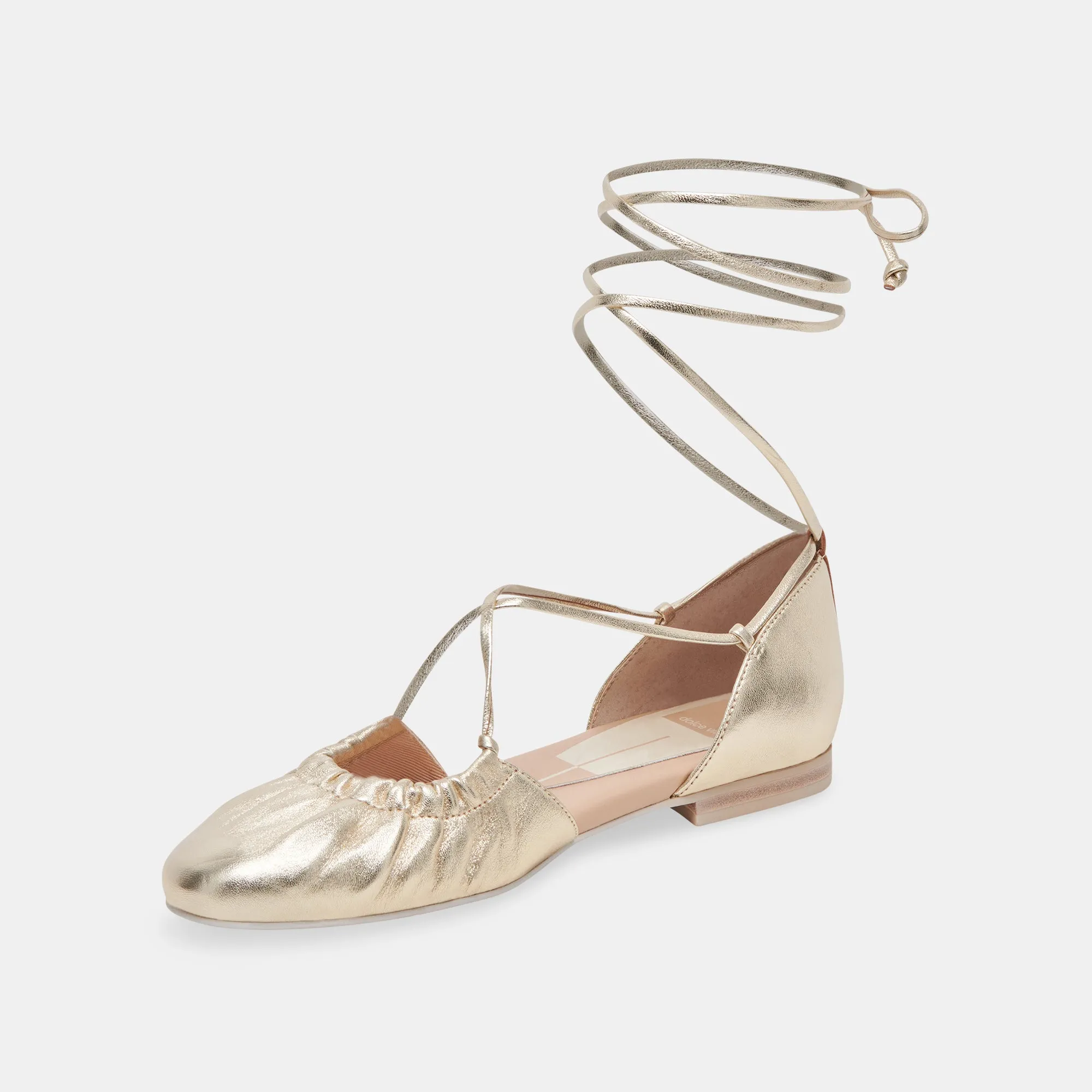 CANCUN BALLET FLATS LIGHT GOLD METALLIC LEATHER