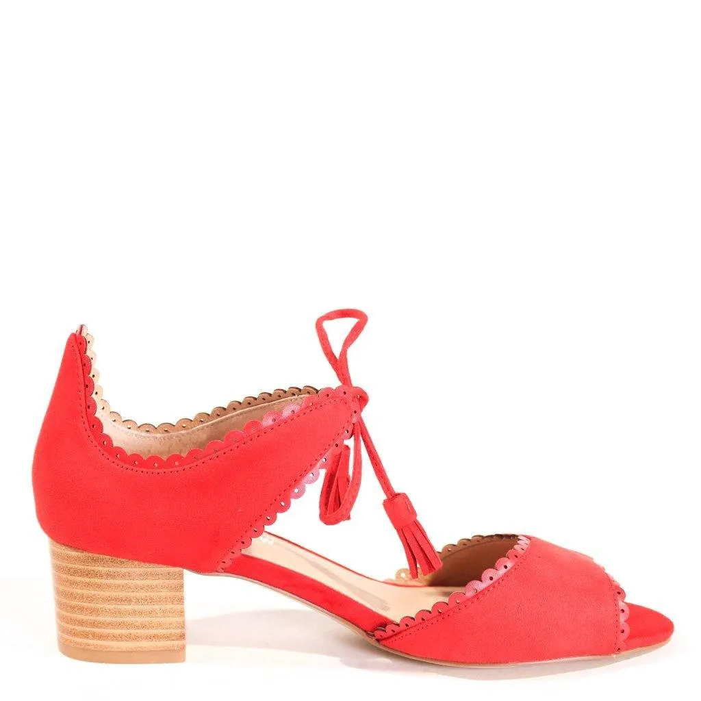 Casino Suede Block-Heel Sandals