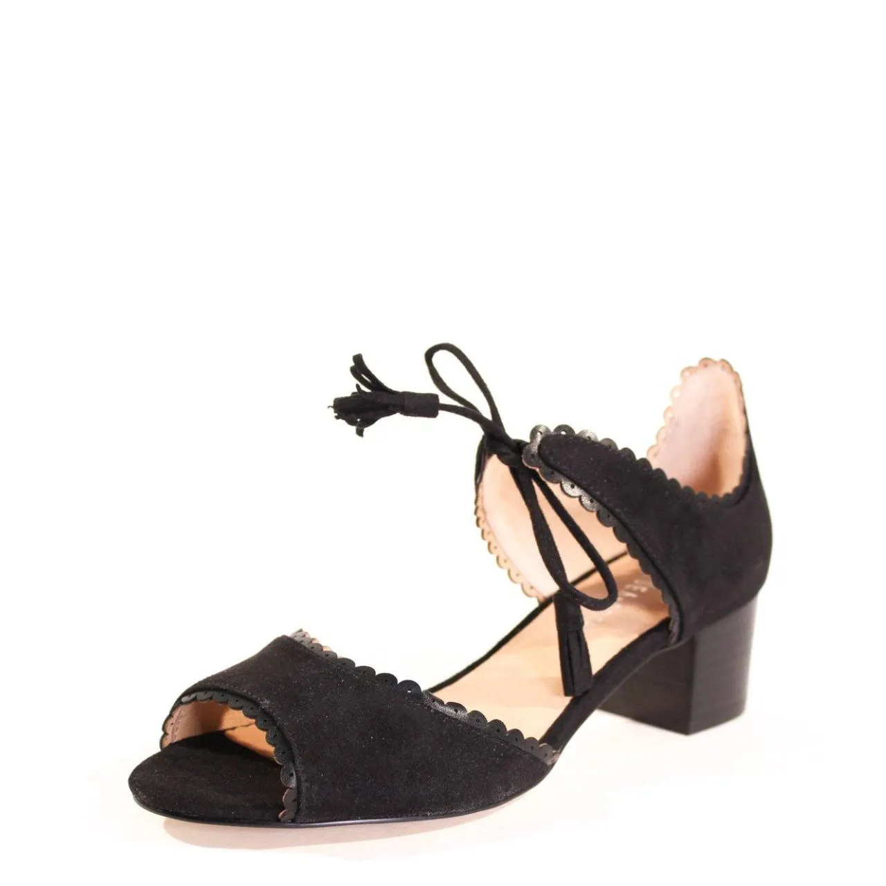 Casino Suede Block-Heel Sandals