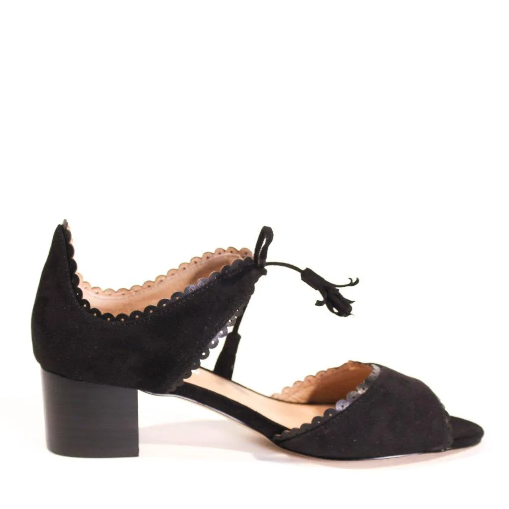 Casino Suede Block-Heel Sandals