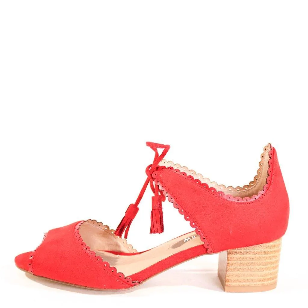 Casino Suede Block-Heel Sandals