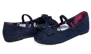 Chatties Toddler Girls Denim Ballet Flats Size 9/10 - Black