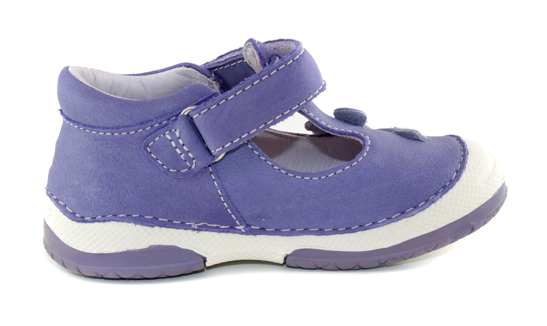 Comfortable Shoes For Girls D.D. Step toddler single strap girl sandals/dress shoes violet with flower size US 4-8.