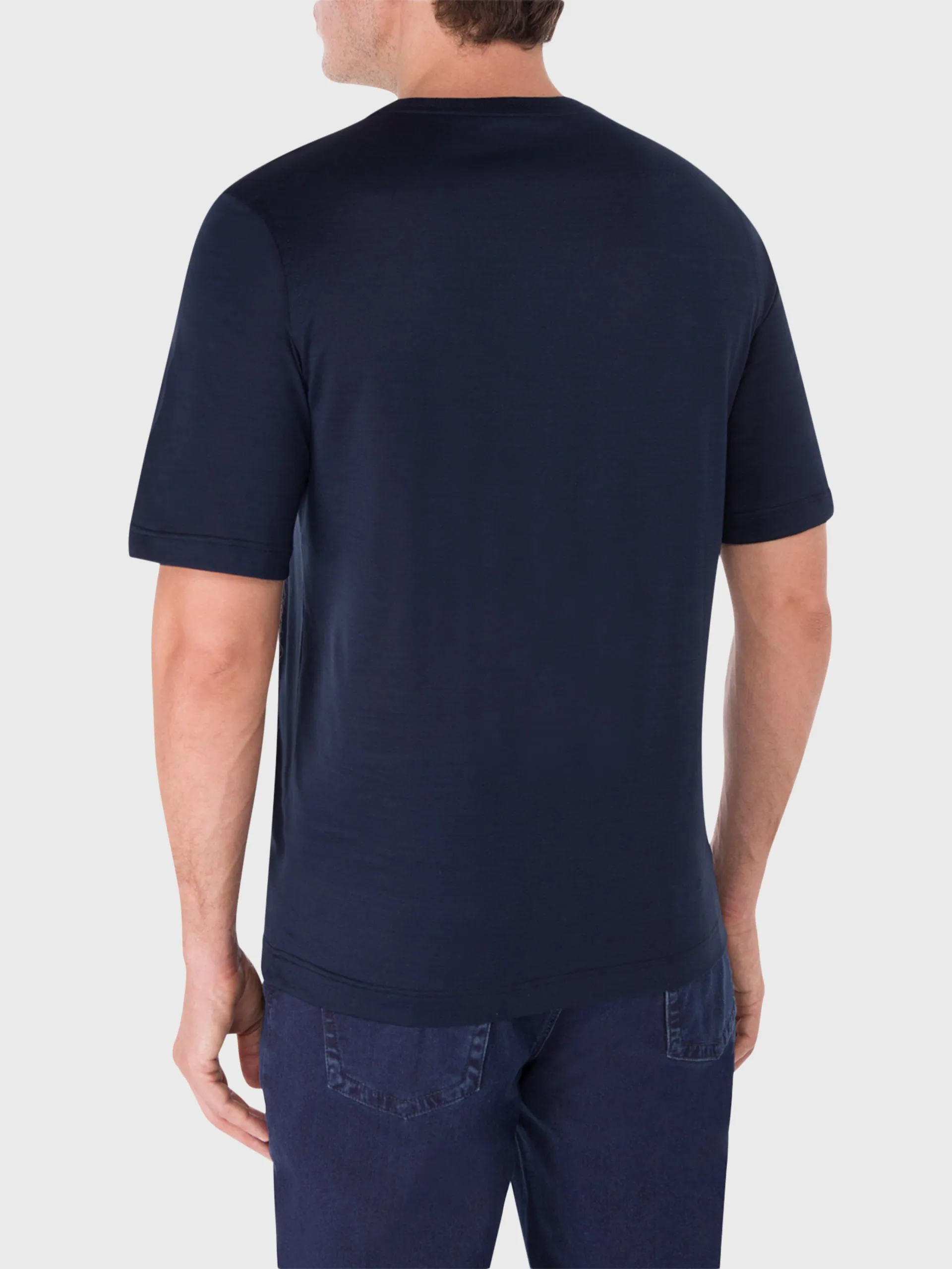 Cotton T-Shirt with Ribbed Collar