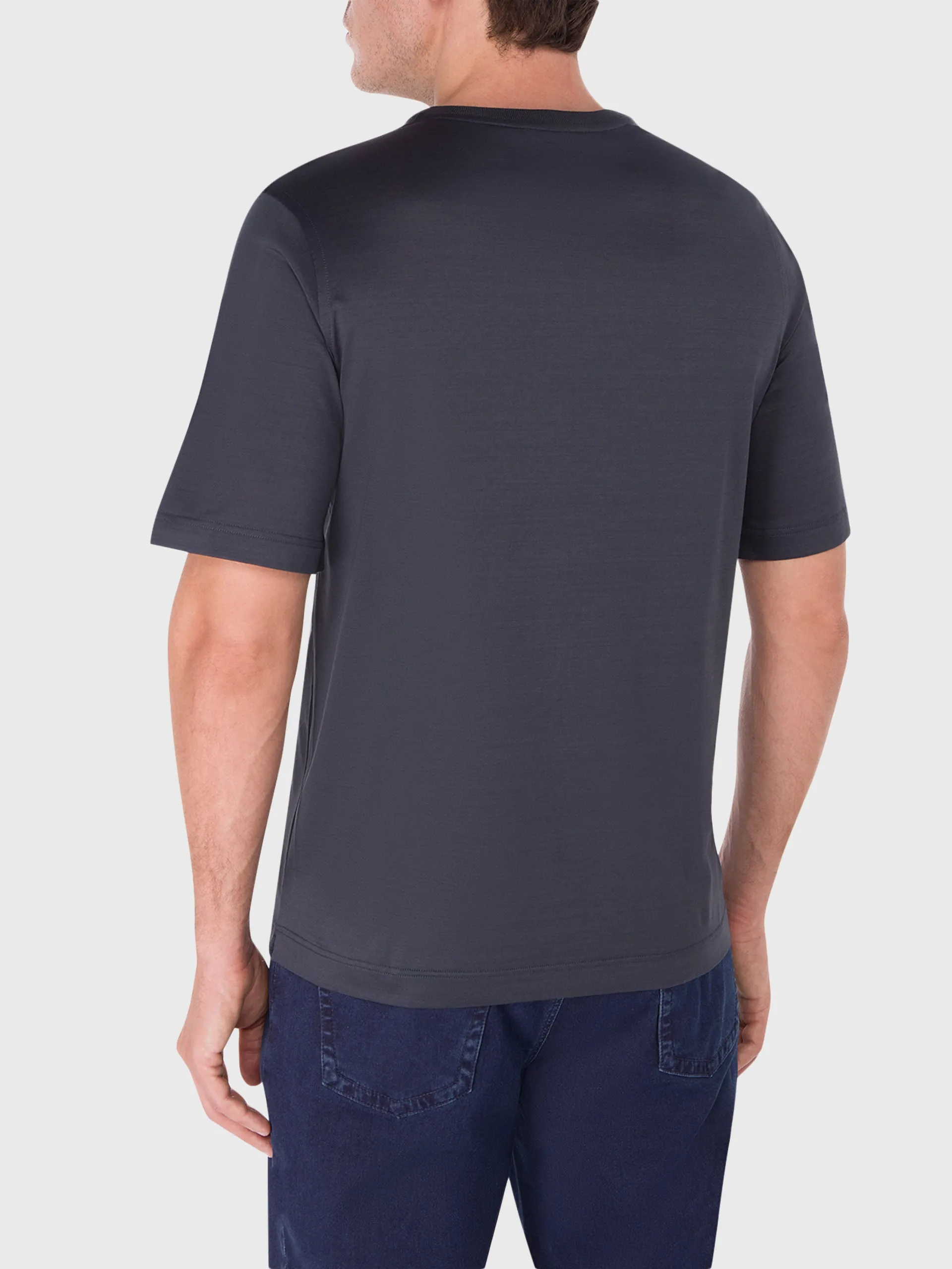 Cotton T-Shirt with Ribbed Collar