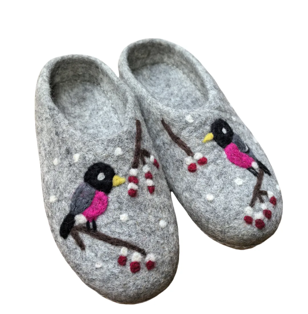 CrazycatZ Women Handmade Natural Wool Slippers indoor shoes Napal Slippers with leather sole