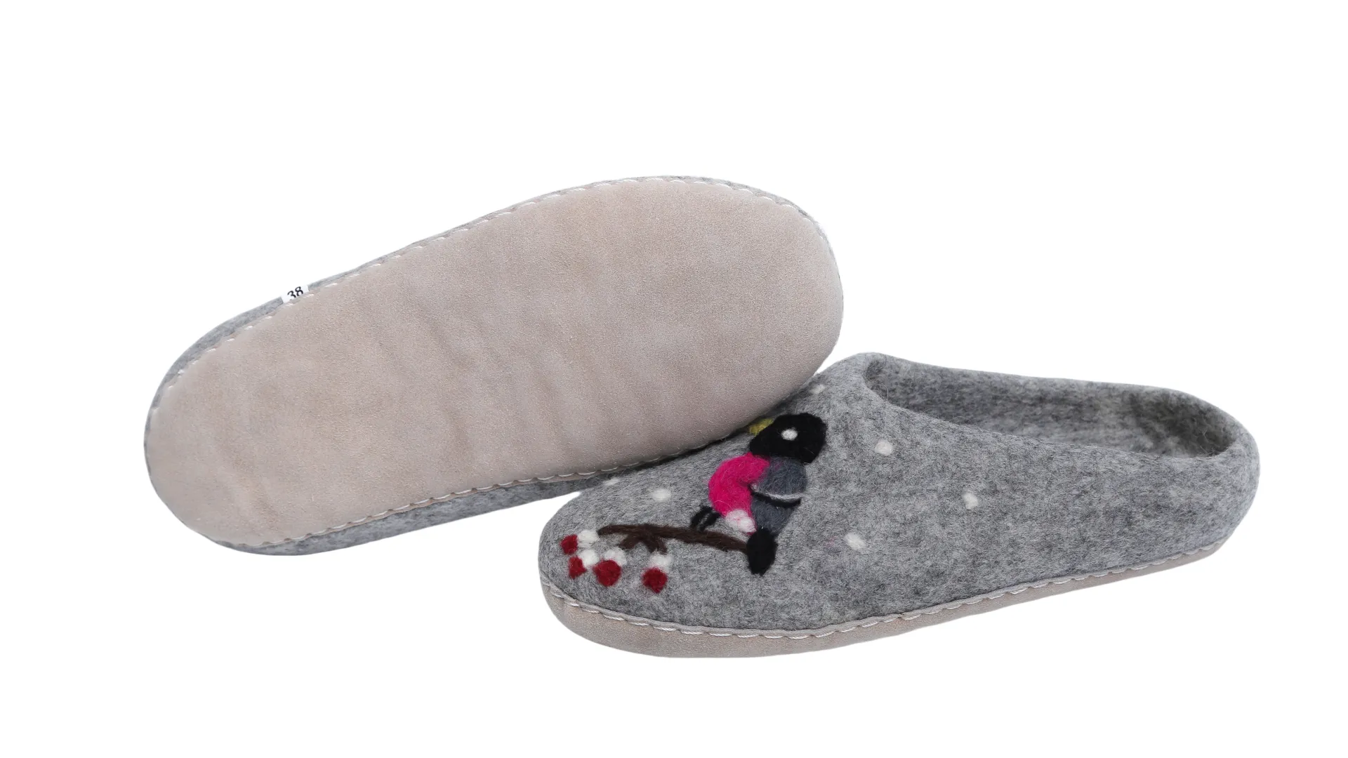 CrazycatZ Women Handmade Natural Wool Slippers indoor shoes Napal Slippers with leather sole