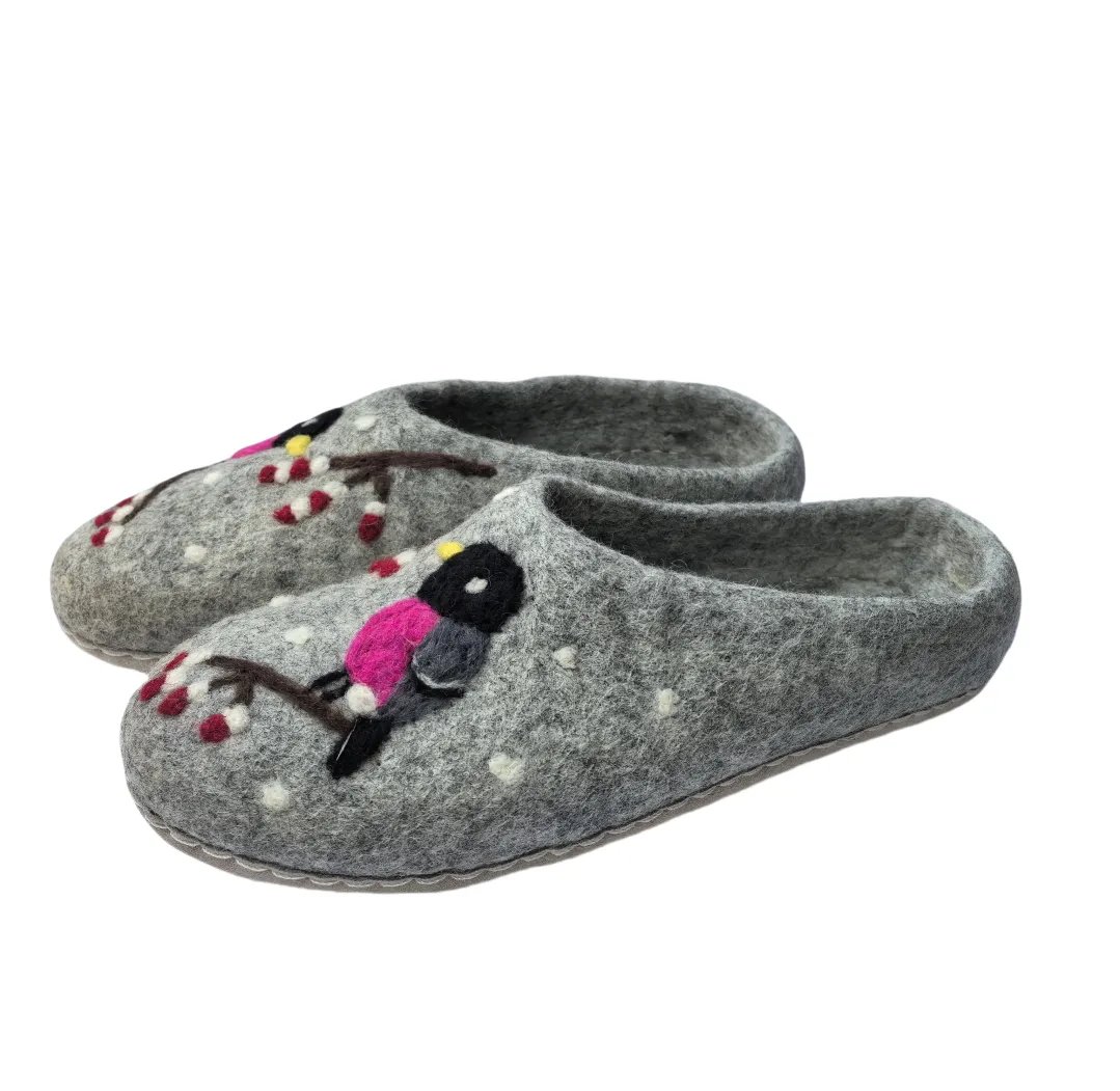 CrazycatZ Women Handmade Natural Wool Slippers indoor shoes Napal Slippers with leather sole