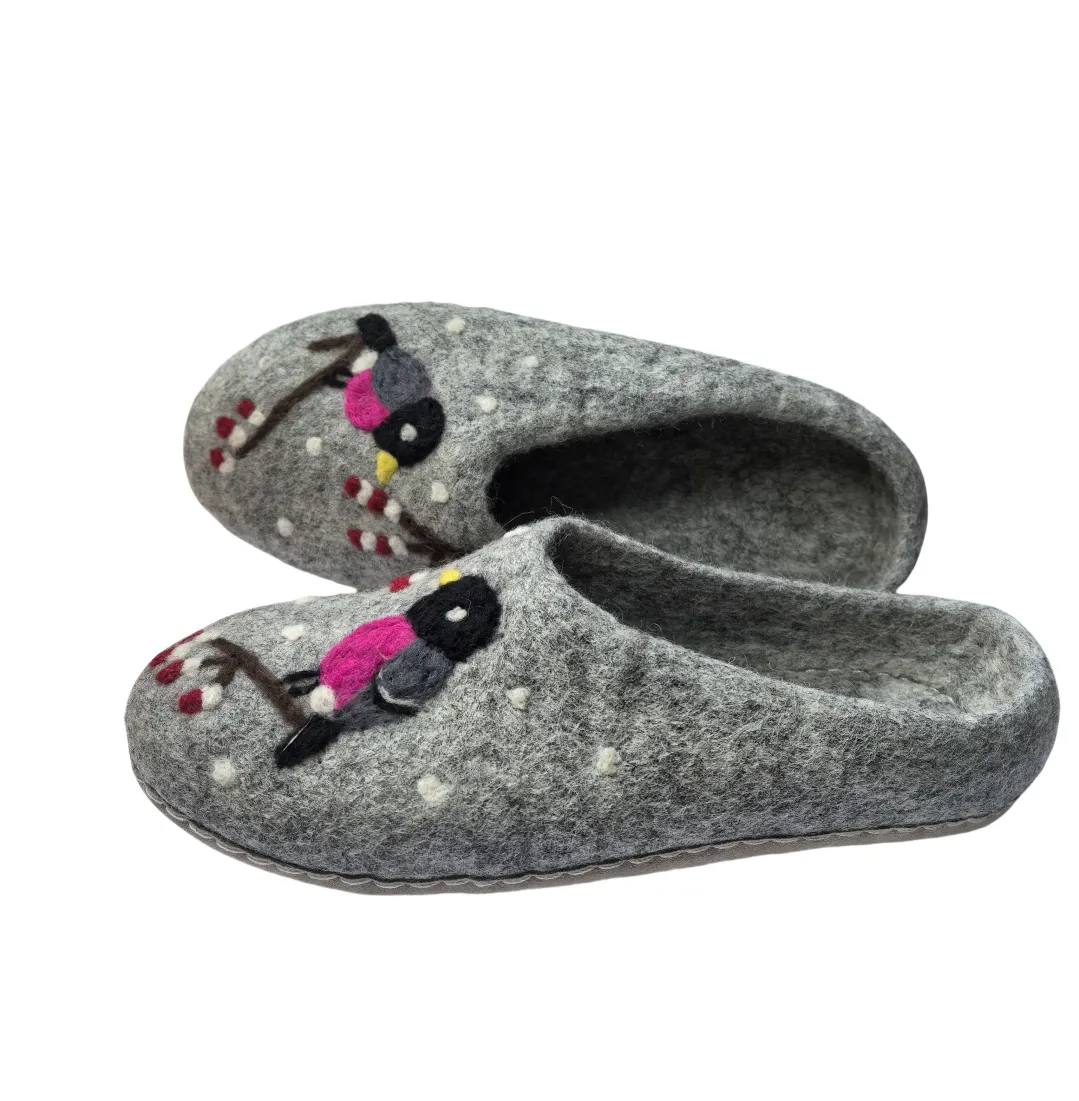 CrazycatZ Women Handmade Natural Wool Slippers indoor shoes Napal Slippers with leather sole