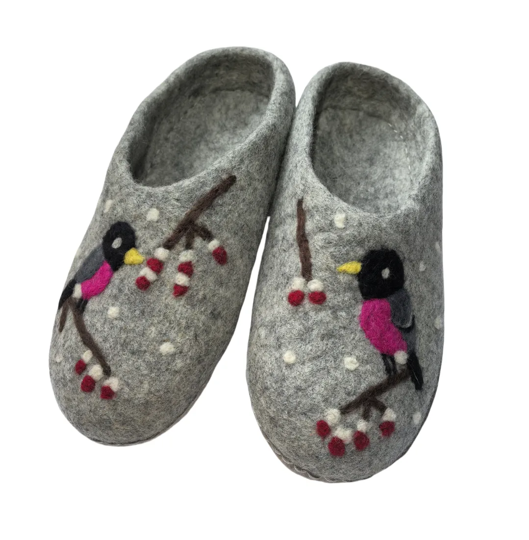 CrazycatZ Women Handmade Natural Wool Slippers indoor shoes Napal Slippers with leather sole