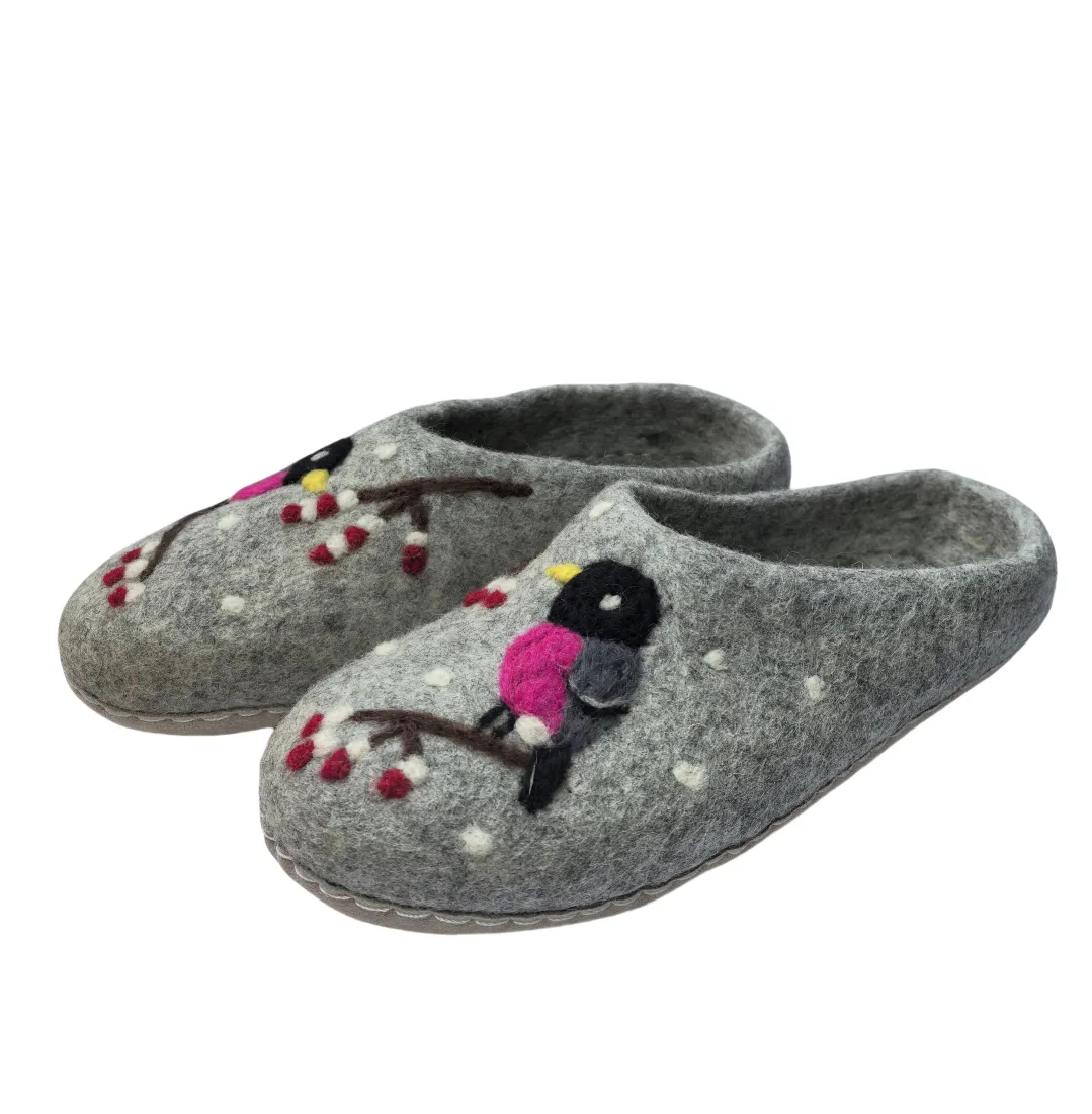 CrazycatZ Women Handmade Natural Wool Slippers indoor shoes Napal Slippers with leather sole