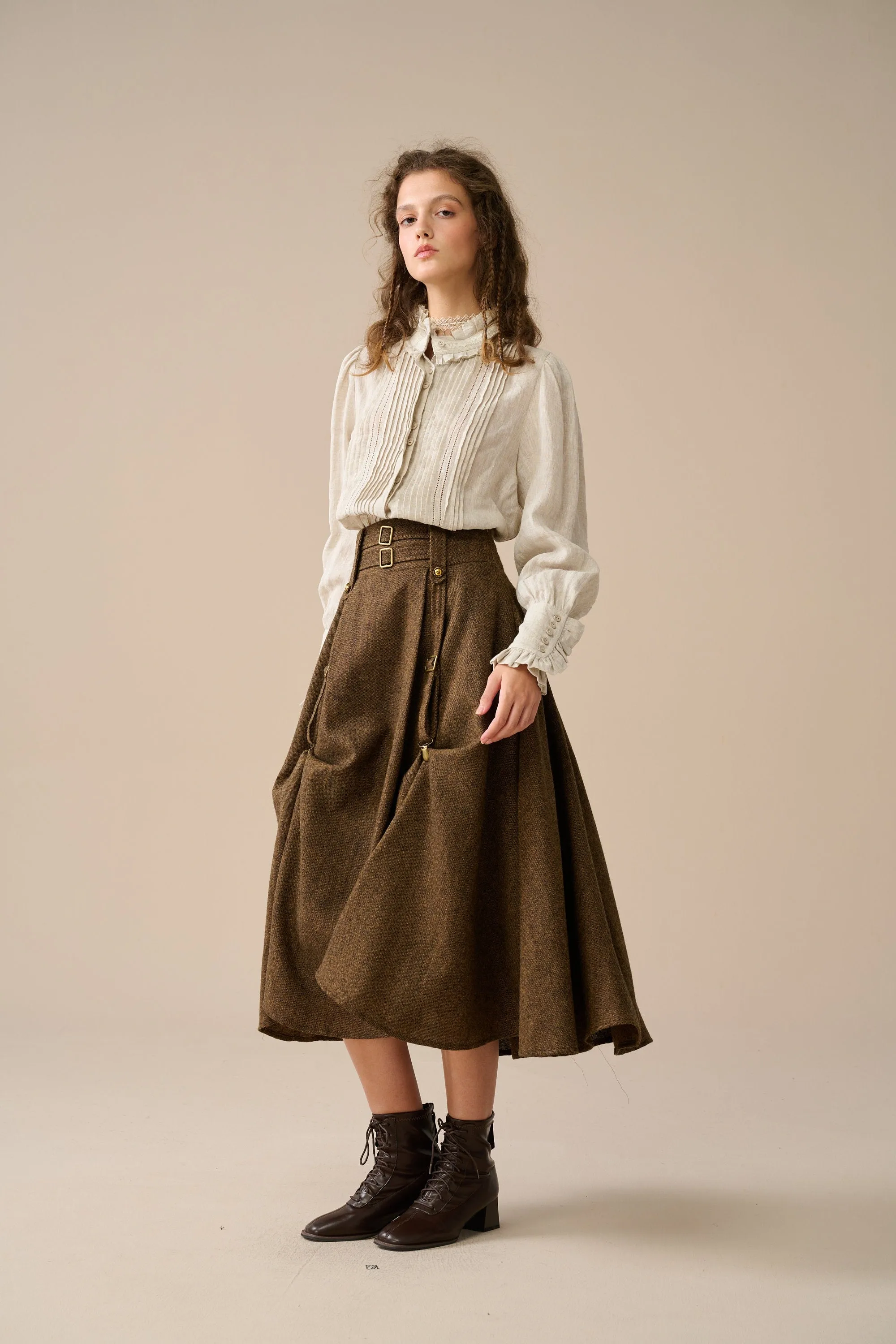 Cynthia | Size 16 Adjustable Wool Skirt