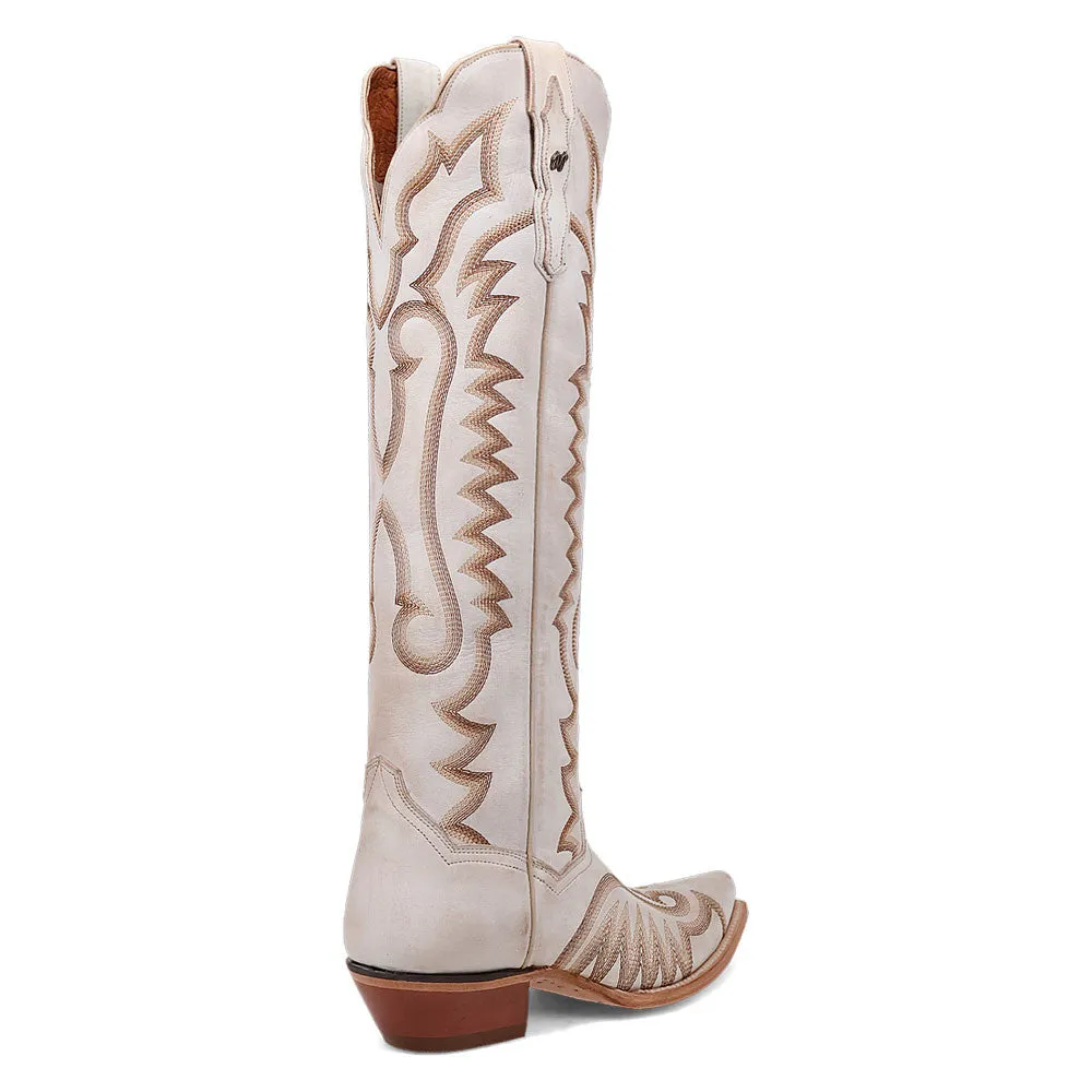 Dan Post Women's Western White Josie Tall Snip Toe Boots