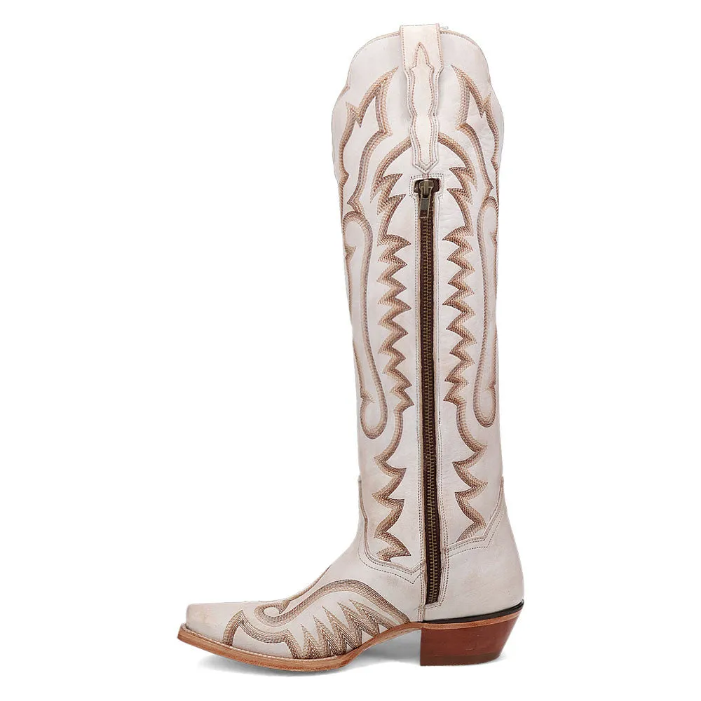 Dan Post Women's Western White Josie Tall Snip Toe Boots