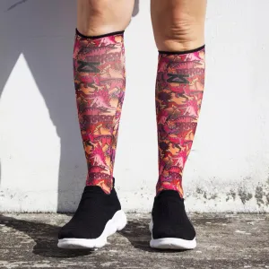 Dino Comic Compression Socks (Knee-High)