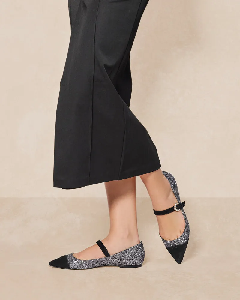 Eva Gunmetal Flats