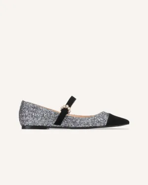 Eva Gunmetal Flats