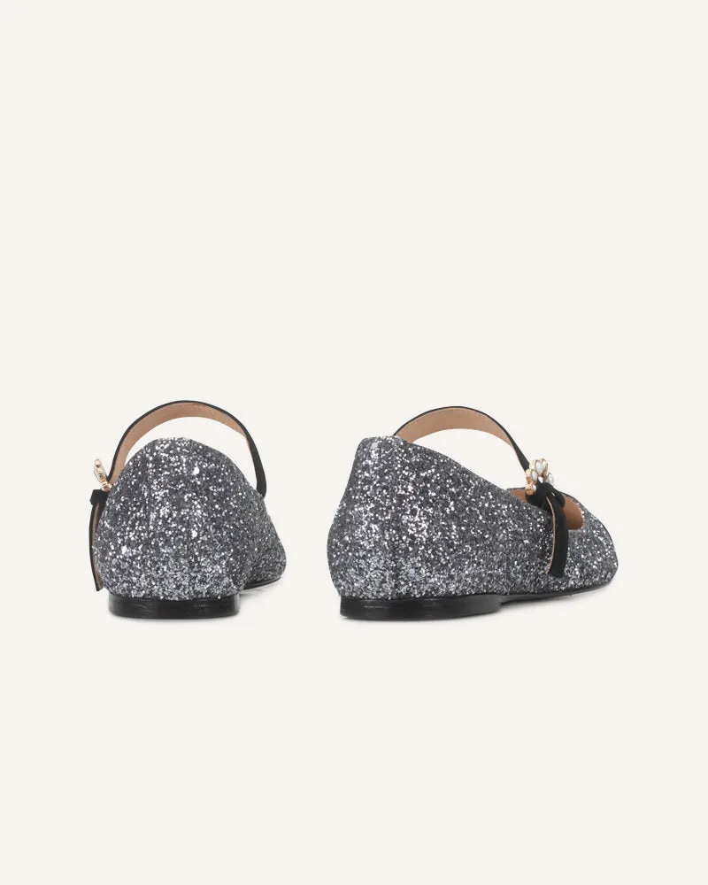 Eva Gunmetal Flats