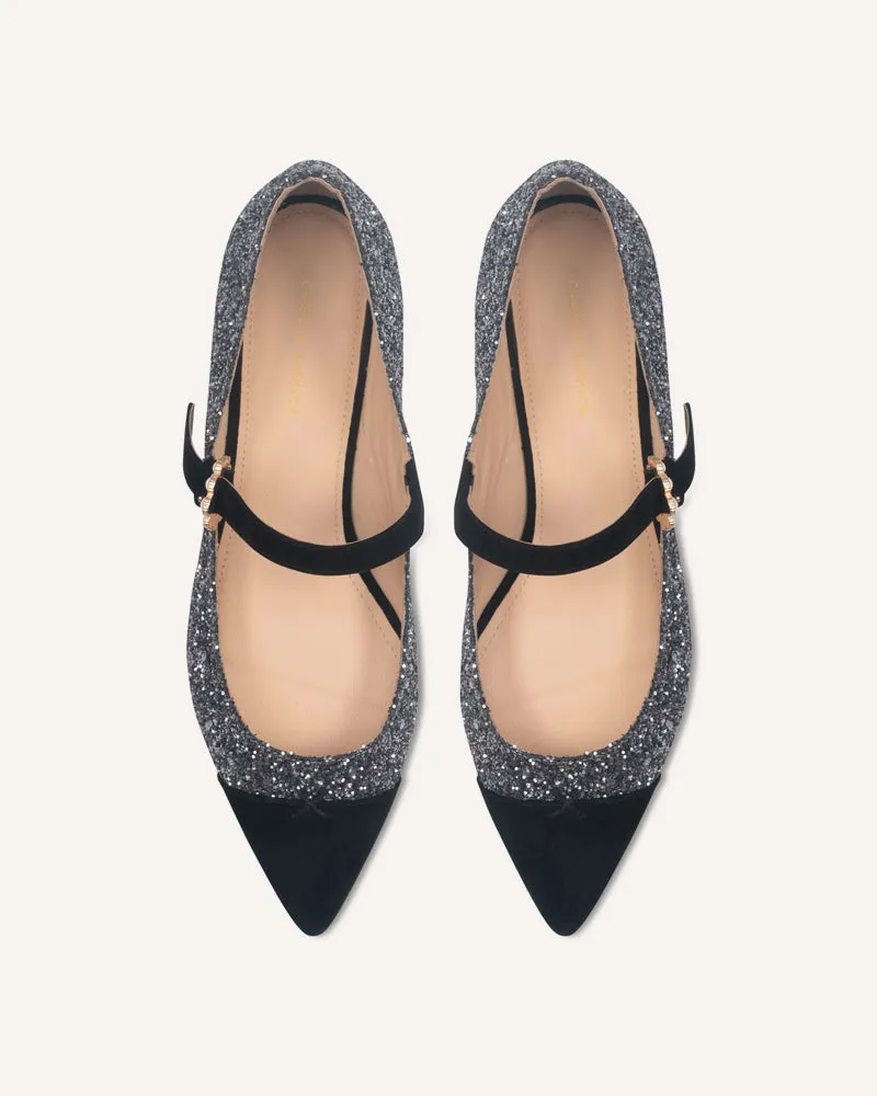 Eva Gunmetal Flats