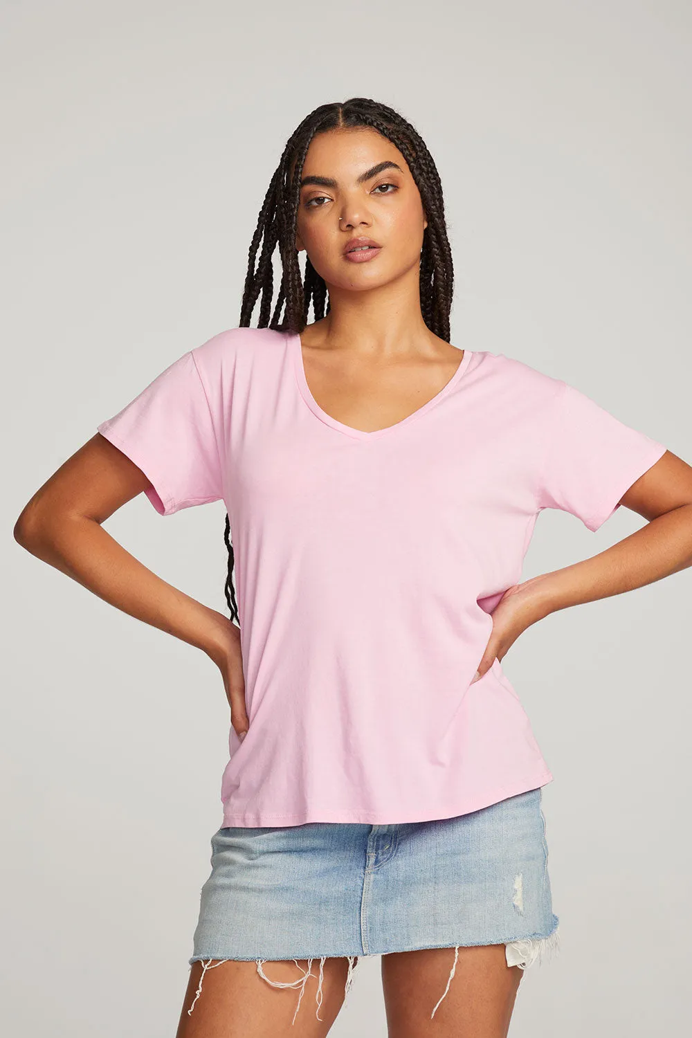 Everyday Essential Pastel Lavender V-neck Tee