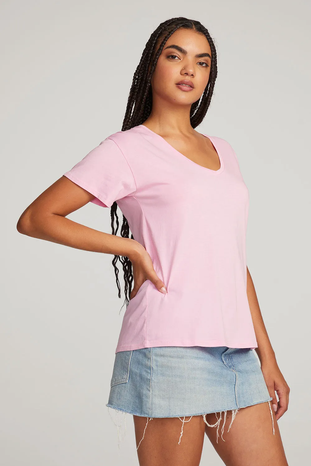 Everyday Essential Pastel Lavender V-neck Tee