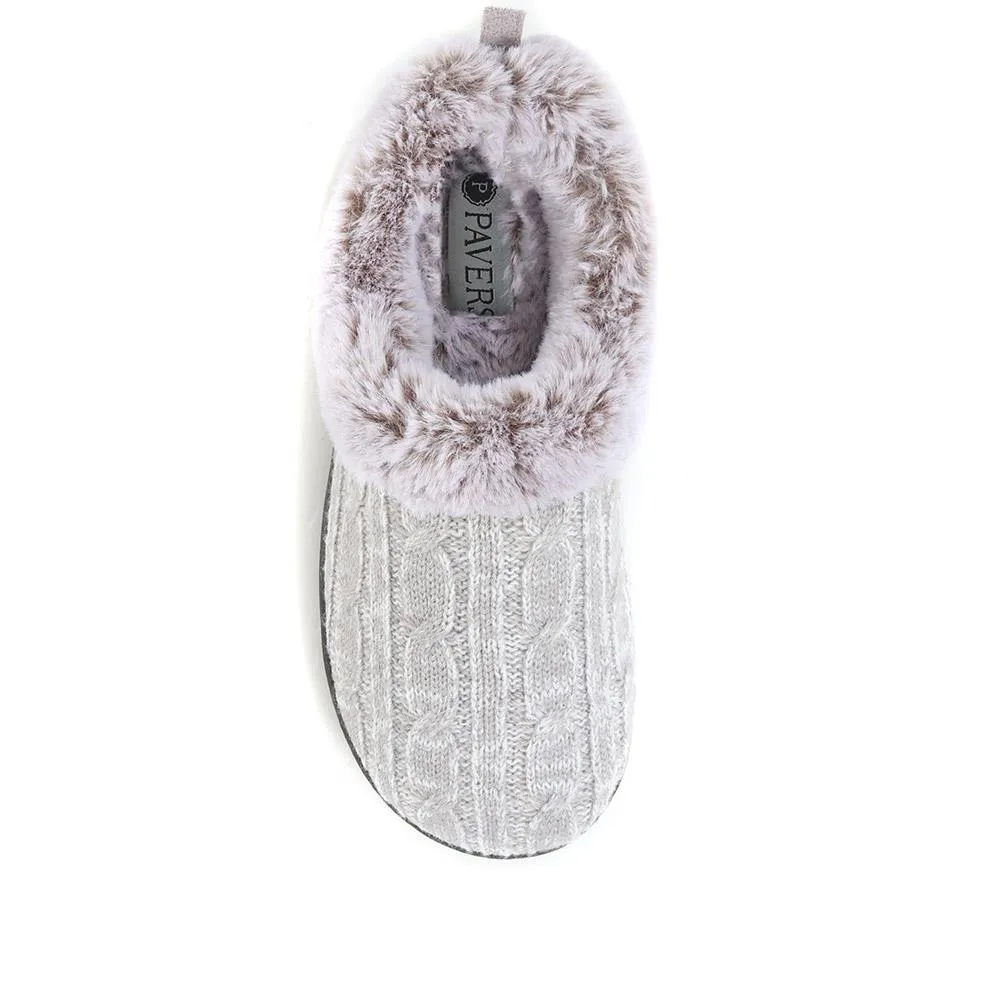 Faux-Fur Wide-Fit Slippers - QING36019 / 322 513