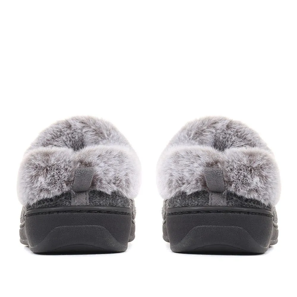 Faux-Fur Wide-Fit Slippers - QING36019 / 322 513