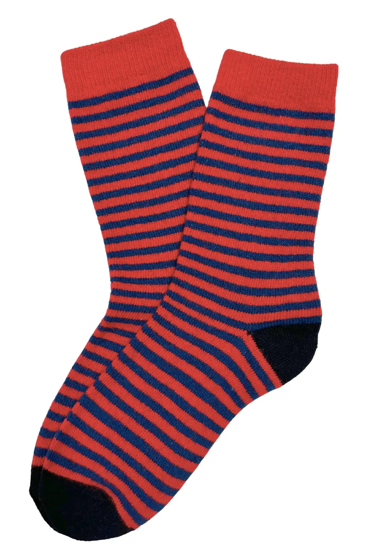 Fine Lines Wool Socks Red