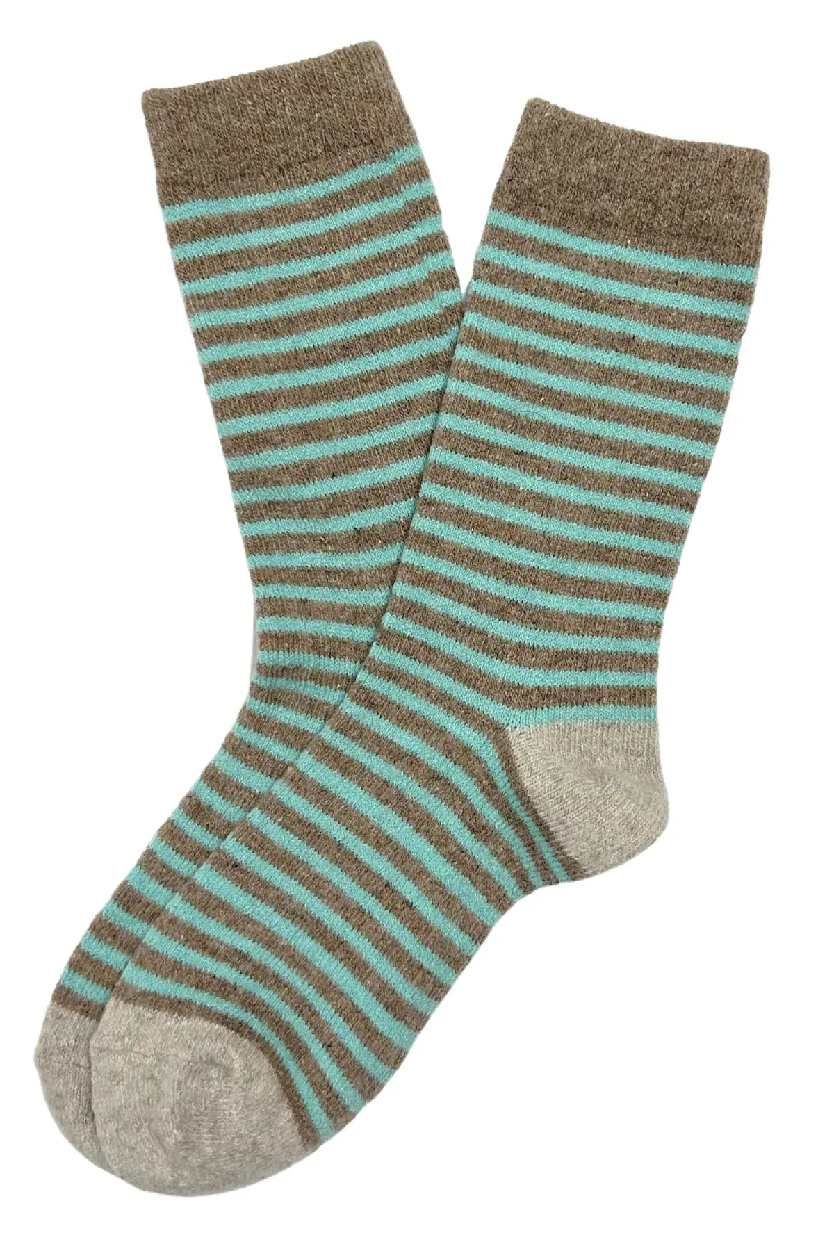 Fine Lines Wool Socks Tan