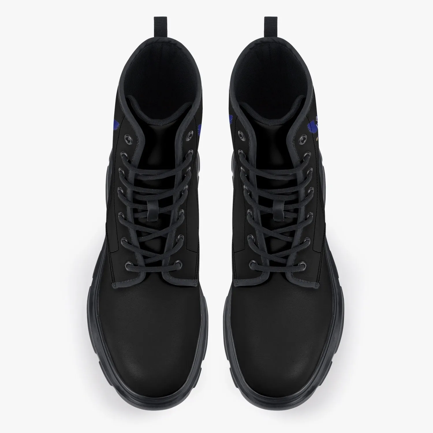 Freedom 1 Black Casual Leather Chunky Boots