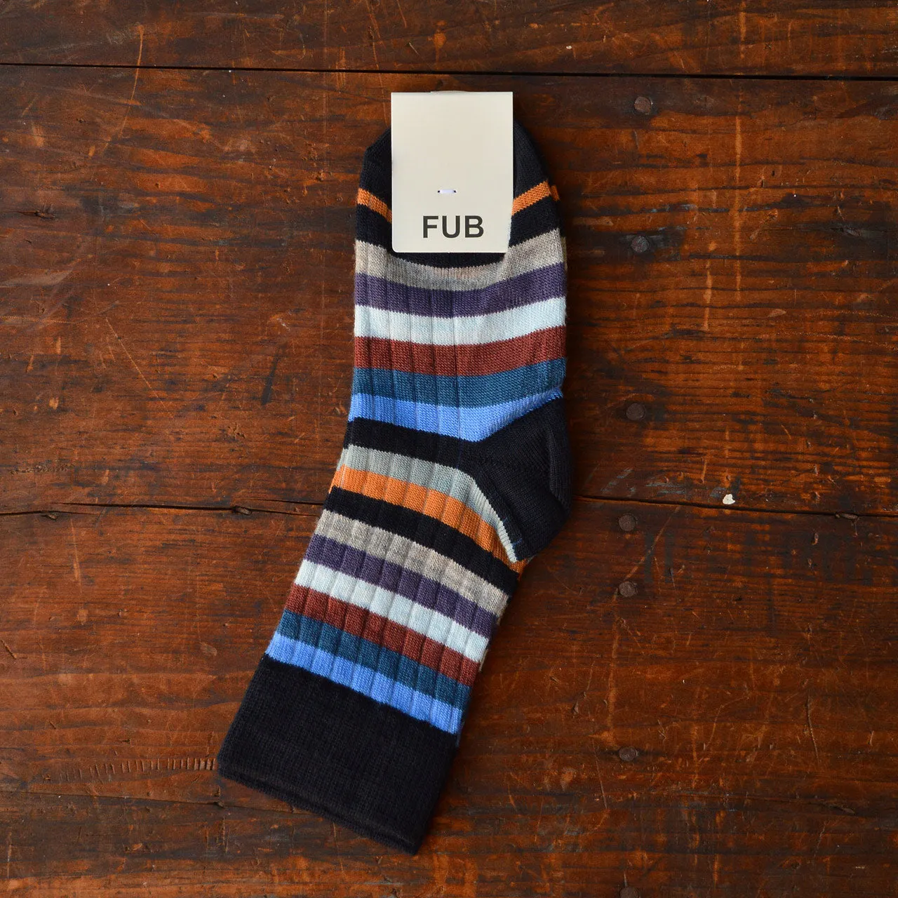 FUB Merino Wool Socks - Fine Colourblock Knit (Kids)