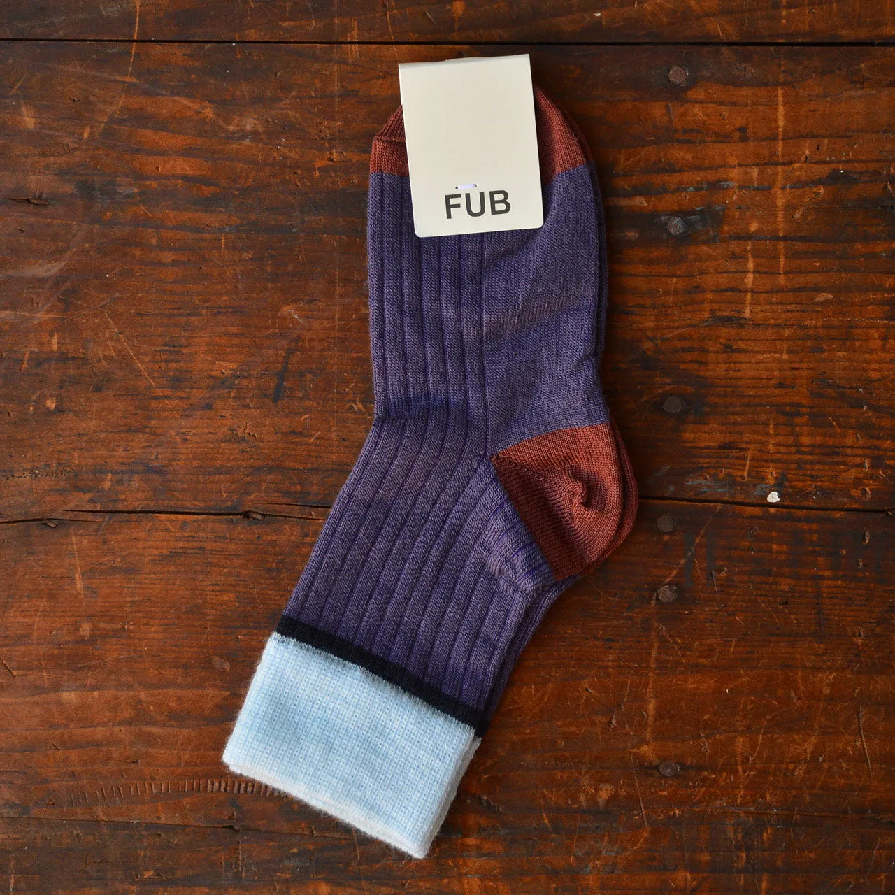 FUB Merino Wool Socks - Fine Colourblock Knit (Kids)